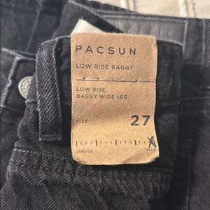 PacSun Black Low Rise Baggy Wide Leg Jeans